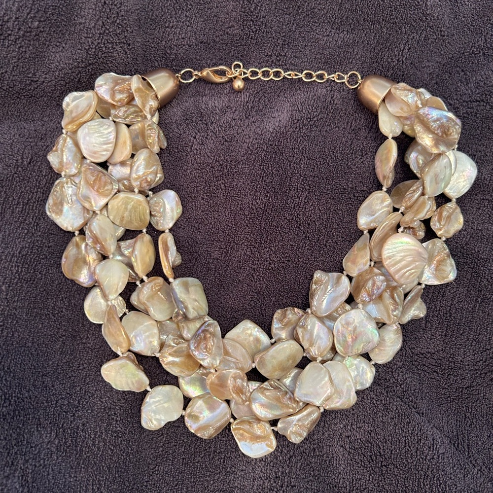 5 Strand Pearl Necklace with Adjustable Metal Closure